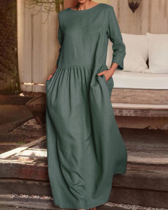 solid color temperament dress HF2208-04-03 solid color temperament dress HF2208-04-03