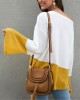 Plus Size Contrast Color One Shoulder Bell Sleeve Knit Sweaters Plus Size Contrast Color One Shoulder Bell Sleeve Knit Sweaters