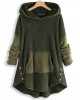 Women Contrast Color Splice Irregular Hem Hooded Fleece Sweatshirt Coats Women Contrast Color Splice Irregular Hem Hooded Fleece Sweatshirt Coats